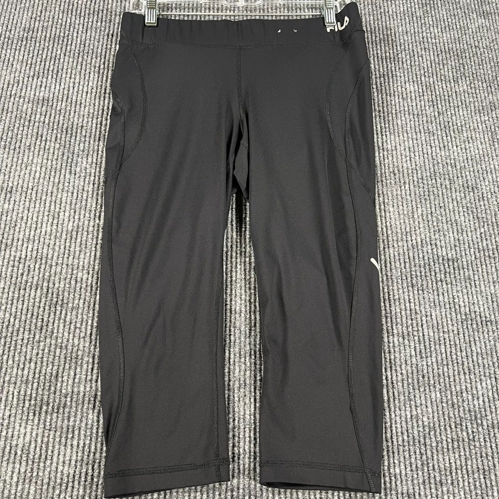FILA Leggings Womens Medium Black‎ Workout Pants Running Active Casual Gym Lift